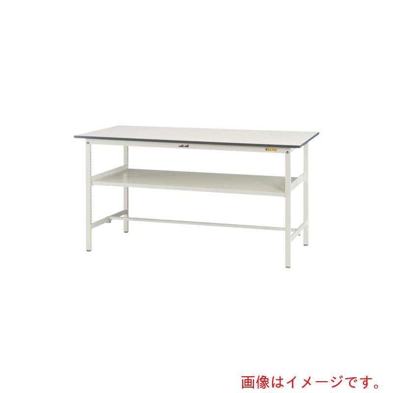 山金工業 ヤマテック ワークテーブル150シリーズ 固定式 中間棚付 W750×D750×H950mm シルキーホワイト 【品番:SUPH-775F-WW】|住設プロ 店