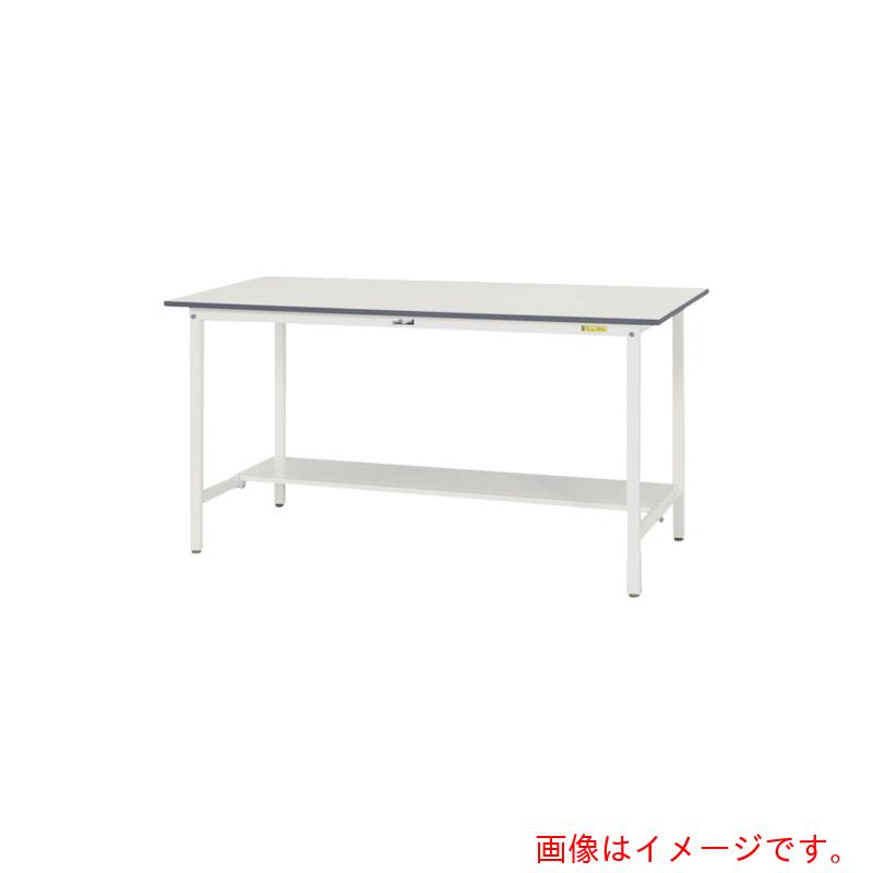 山金工業 ヤマテック ワークテーブル150シリーズ 固定式 半面棚板付 W900×D450×H950mm シルキーホワイト 【品番:SUPH-945T-WW】|住設プロ 店