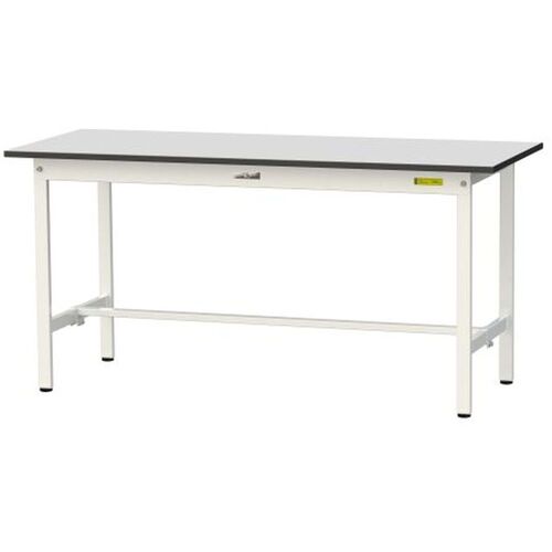 山金工業　ヤマテック　ワークテーブル１５０シリーズ　固定式　ＲｏＨＳ２指令対応塩ビシート天板　Ｗ１５００×Ｄ６００×Ｈ７４０ｍｍ　ライトグレー／シルキーホワイト　【品番：SUR-1560-GYW】