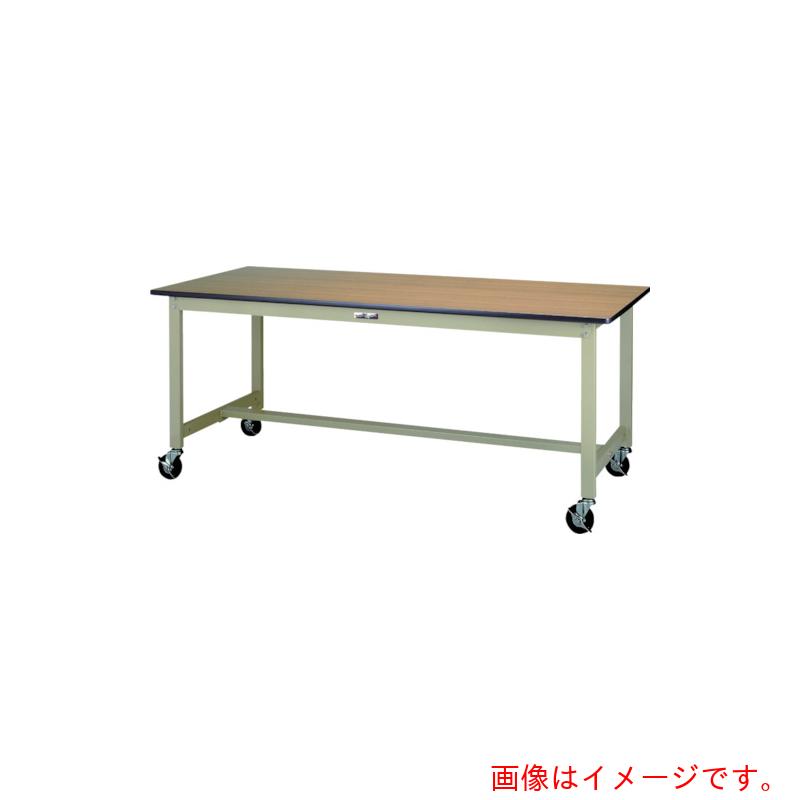 山金工業 ヤマテック ワークテーブル300シリーズ 移動式 W1500×D750×H740mm 木目柄/ヤマテックグリーン 【品番:SWPC-1575-MG】