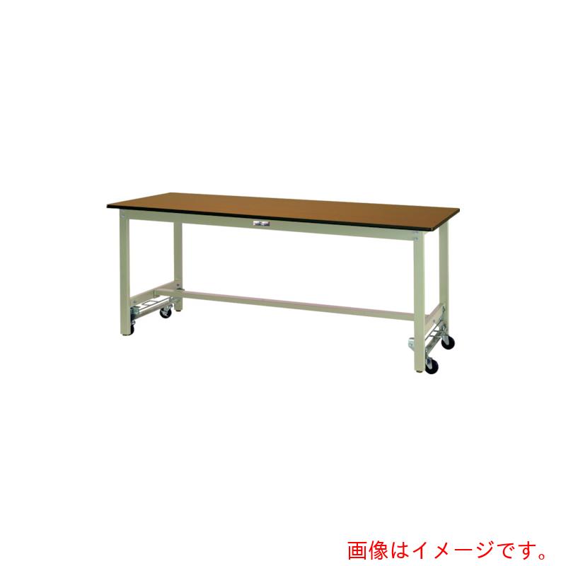 山金工業　ヤマテック　ワークテーブル３００シリーズ　ワンタッチ移動タイプ　ポリエステル天板　Ｗ９００&times;Ｄ７５０&times;Ｈ７４０ｍｍ　木目柄／ヤマテックグリーン　【品番：SWPU-975-MG】｜住設プロ　店