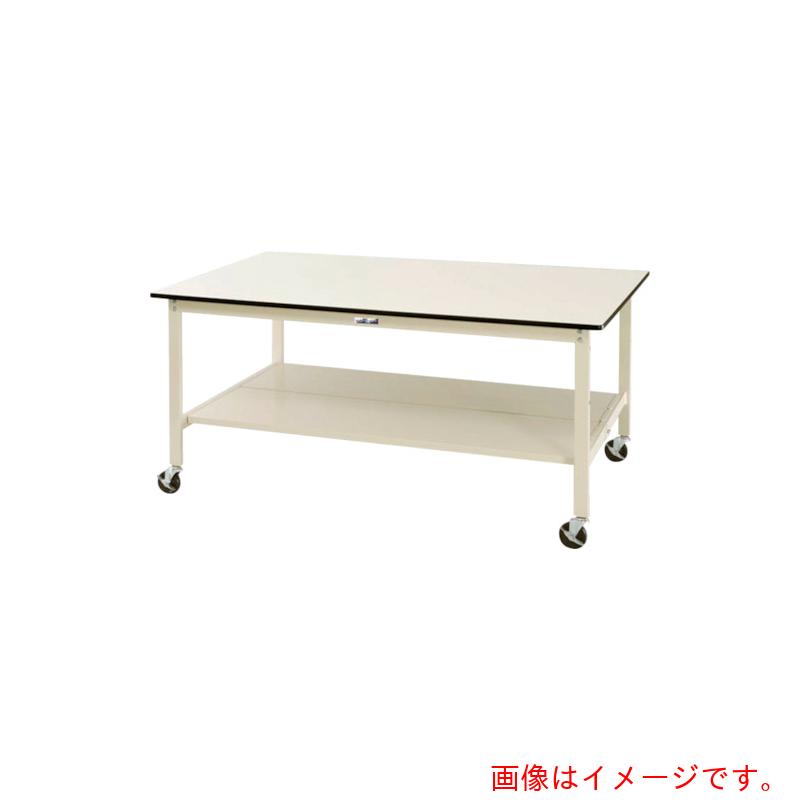 【別途送料あり】山金工業　ヤマテック　ワークテーブル　ワイドタイプ　移動式　全面棚板付　Ｗ１８００×Ｄ１２００×Ｈ８５６ｍｍ　【品番：SWPWC-1812TT-II】