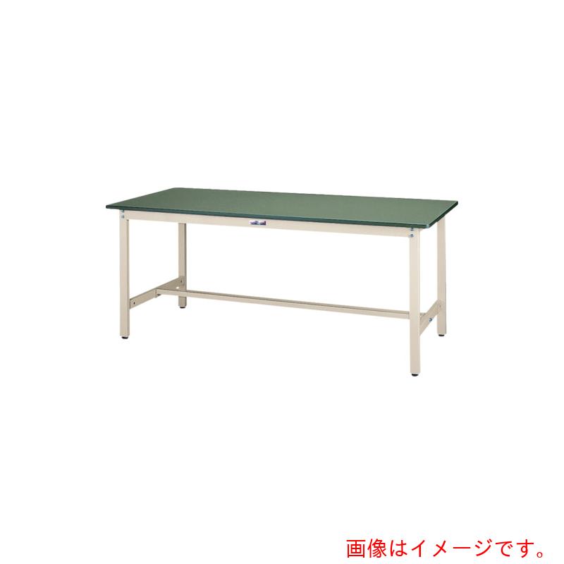 山金工業　ヤマテック　ワークテーブル３００シリーズ　固定式　塩ビシート天板　Ｗ１２００×Ｄ７５０×Ｈ７４０ｍｍ　グリーン／ヤマテックアイボリー　【品番：SWR-1275-GI】
