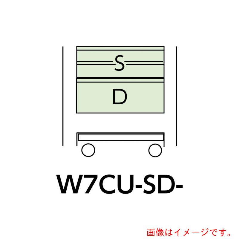 【別途送料あり】山金工業　ヤマテック　スペシャルワゴン　移動式　キャビネット浅型２段×１台、超深型１段×１個　ヤマテックグリーン　【品番：W7CU-SD-G】