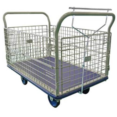 【別途送料あり】ヨドノ　パレットカー　金網張　ハンドストッパー付　【品番：501F-HST】