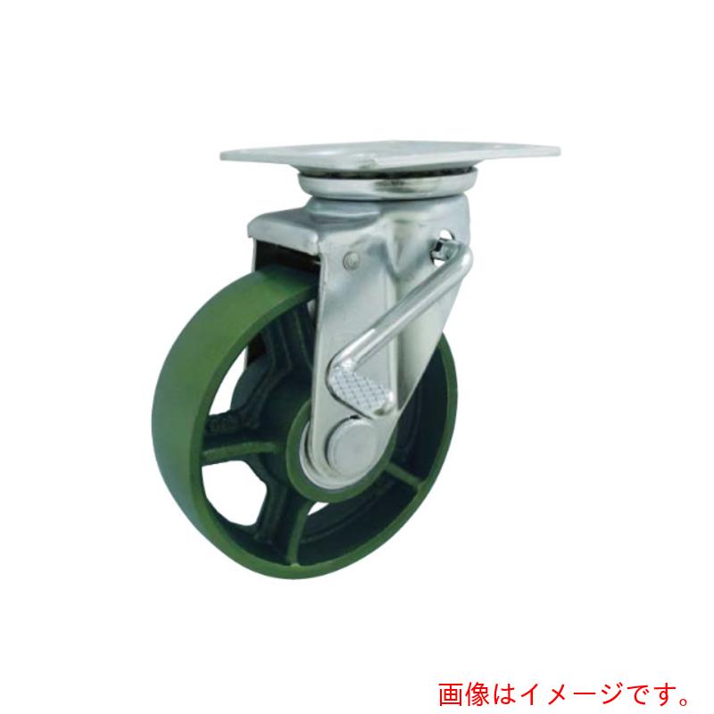 ヨドノ 鋳鉄車輪（ベアリング入） プレス製自在金具 ストッパー付 車輪径１５０ｍｍ 【品番：CB-WJB150】