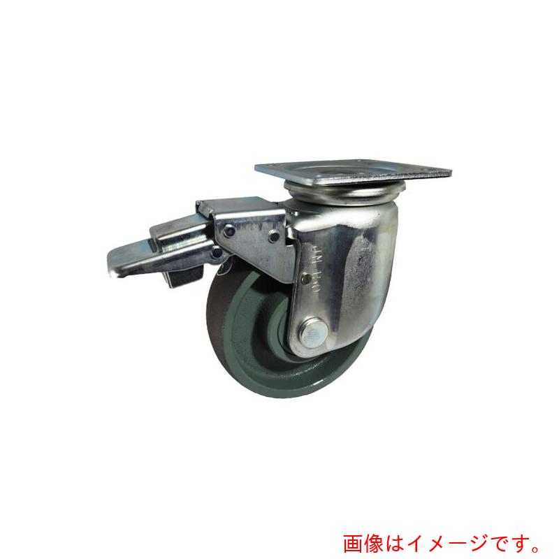 ヨドノ　重荷重用プレス製自在キャスターストッパー付鋳鉄車輪　車輪径１３０ｍｍ　【品番：CHB-JMB130X50】