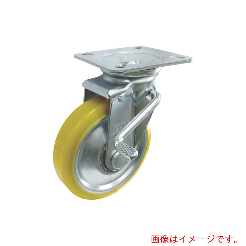 ヨドノ　中荷重用帯電防止ウレタンキャスター（ベアリング入）自在金具ストッパー付　【品番：EUW-JB200】
