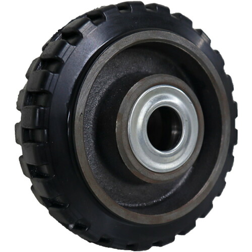 ヨドノ　鋳物重荷重用ゴム車輪ベアリング入　スリップ防止仕様　【品番：HB150X50 LUG】