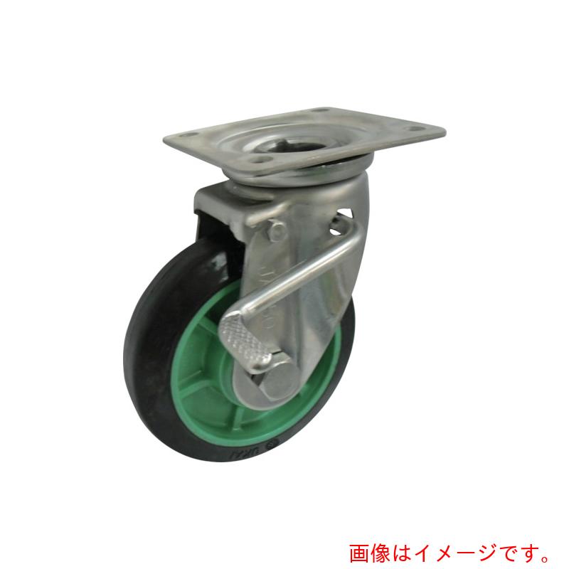 ヨドノ　樹脂製ゴム車輪ステンレス製自在車ストッパー付　２００　【品番：PNJAB200】