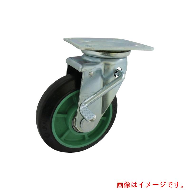 ヨドノ　樹脂製ゴム車輪（ベアリング入）自在金具ストッパー付　１５０　【品番：PNJB150】