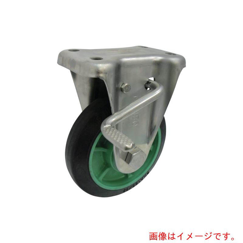 ヨドノ　樹脂製ゴム車輪ステンレス製固定車ストッパー付　２００　【品番：PNKAB200】