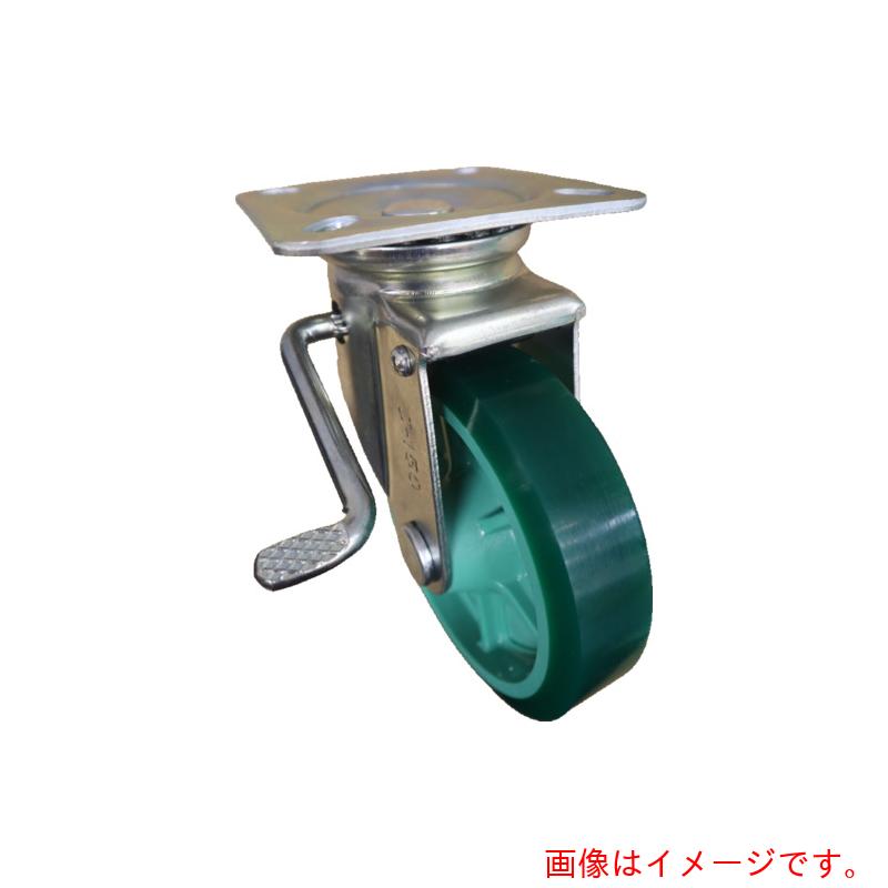 ヨドノ　樹脂ホイル付ウレタン車輪（ベアリング無）自在車左ストッパー付　許容荷重３４３ｄａＮ　【品番：PNUAJBL200】 9,813円