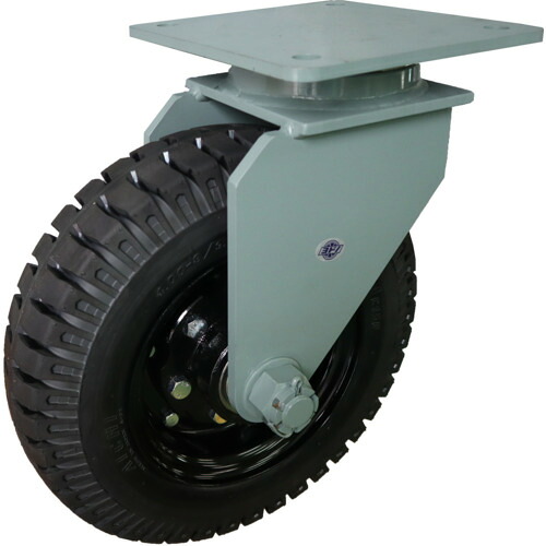 【別途送料あり】ヨドノ　牽引用ノーパンクタイヤ　自在車付　車輪径４０８ｍｍ　【品番：UCTRJ4.00X8】