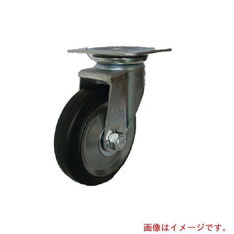 ヨドノ　プレス製自在金具付黒ゴム車　３００φ　【品番：WJ300】
