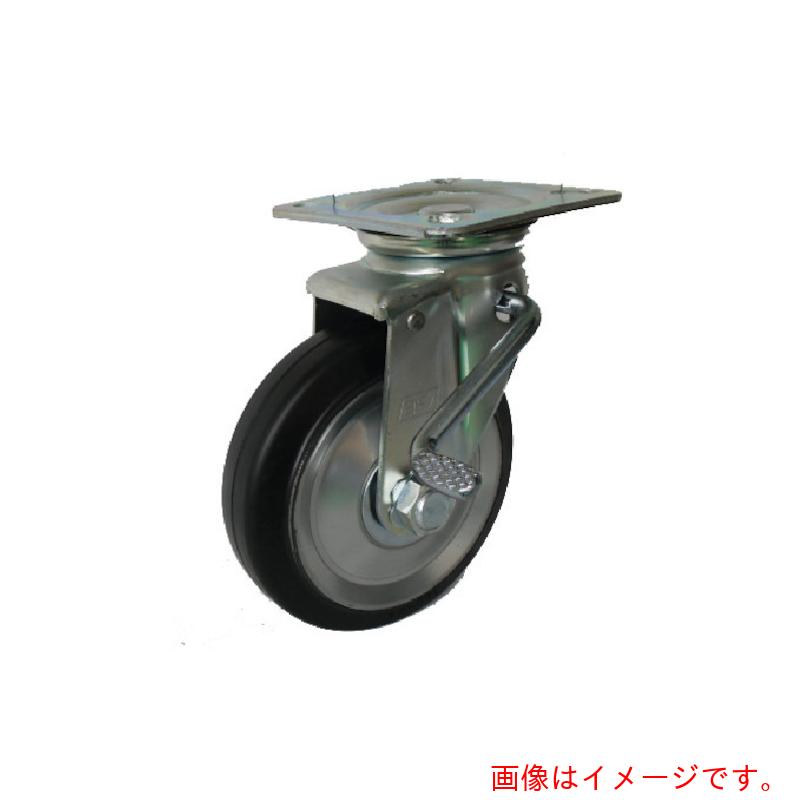 ヨドノ　プレス製自在金具ブレーキ付黒ゴム車　１５０φ　【品番：WJB150】