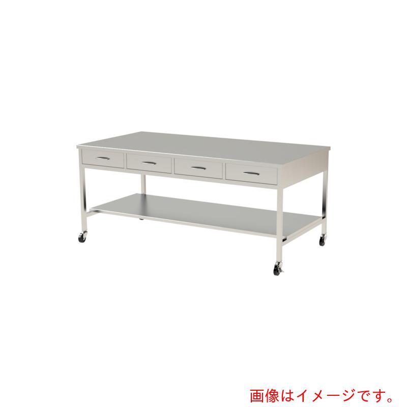 【別途送料あり】米澤器械工業 ステンレス作業台 両面引出付 間口1500×奥行900×高さ800 【品番:SUS-1500D6】|住設プロ 店