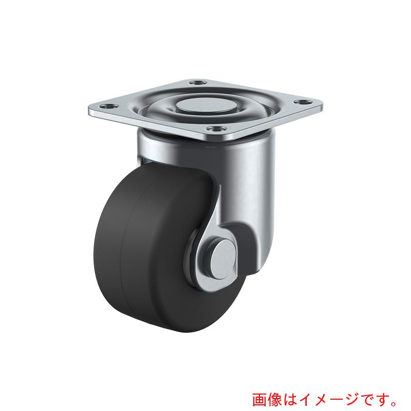 ユーエイ プレート式 自在 低床キャスター 導電性モノマーキャストナイロン 車輪径65mm Hタイプ HSG型 取付寸法63×63 【品番:HSG-65MCE】