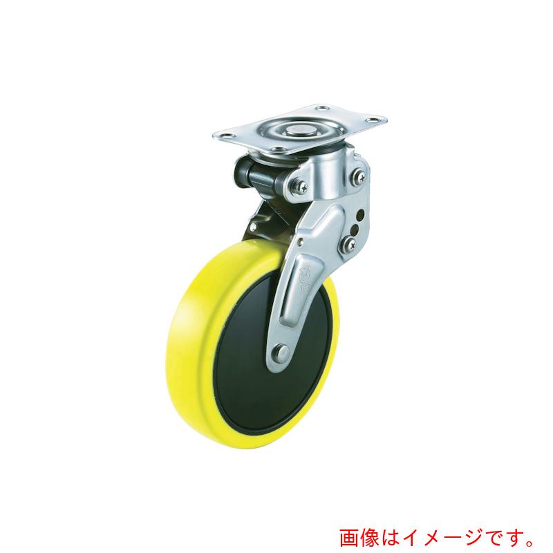 ユーエイ　プレート式　自在　クッションキャスター　帯電防止ウレタン　車輪径１２５ｍｍ　　ＮＰタイプ　ＮＰＧ型　取付寸法８２×４０　【品番：NPG-125SUE-2】
