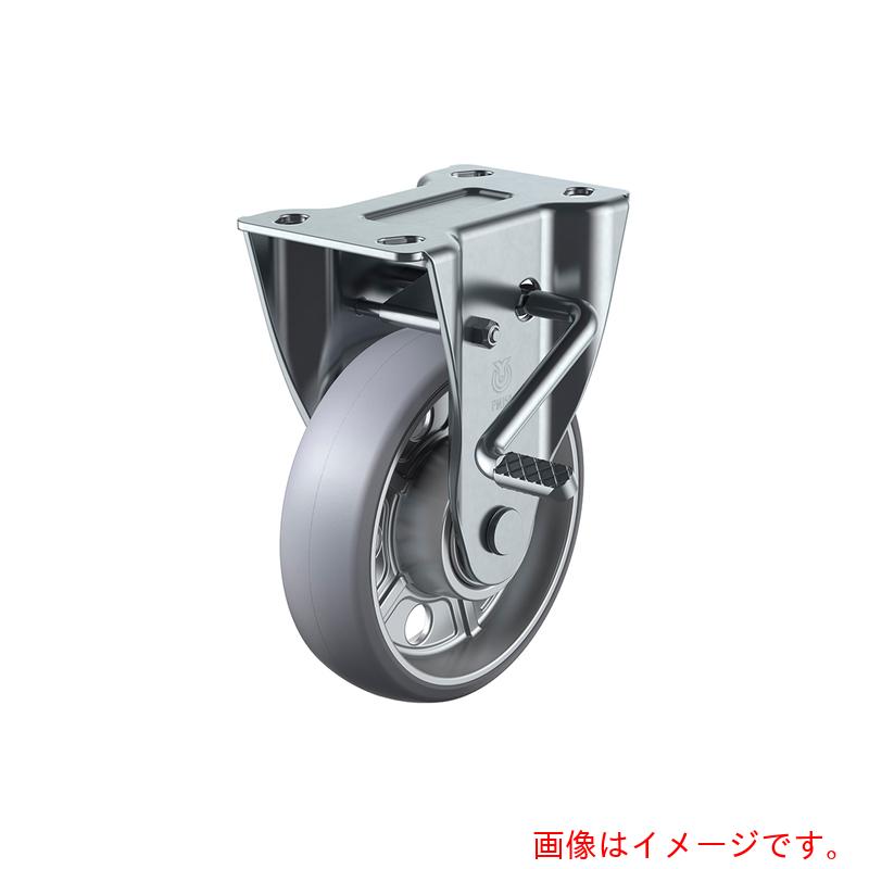 ユーエイ　プレート式　固定　キャスター　アルティメットウレタン　車輪径２００ｍｍ　ストッパー付き　ＰＭタイプ　ＰＭＲ－ＬＢ（Ｒ）型　取付寸法１１２×６３　【品番：PMR-200AUULB(R)】