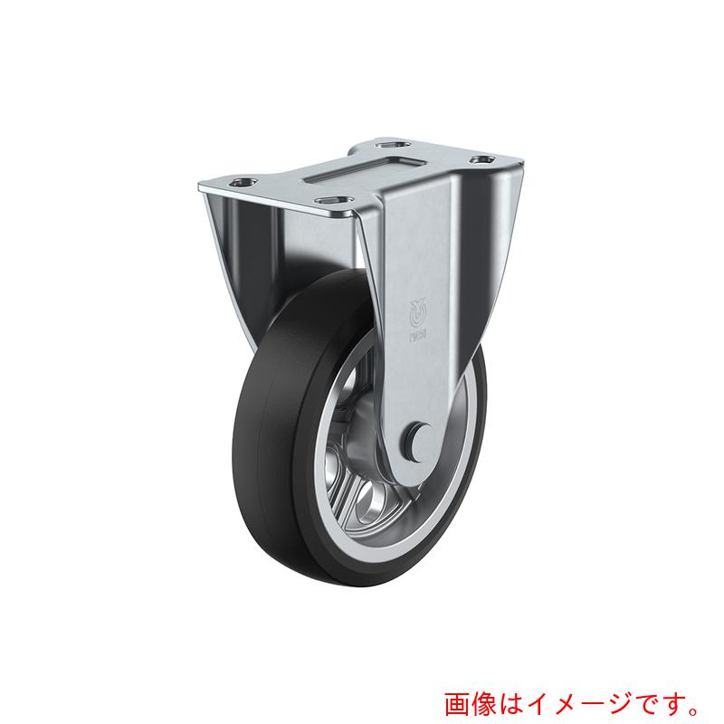 ユーエイ　プレート式　固定　キャスター　ゴム　車輪径２００ｍｍ　　ＰＭタイプ　ＰＭＲ型　取付寸法１１２×６３　【品番：PMR-200AW】