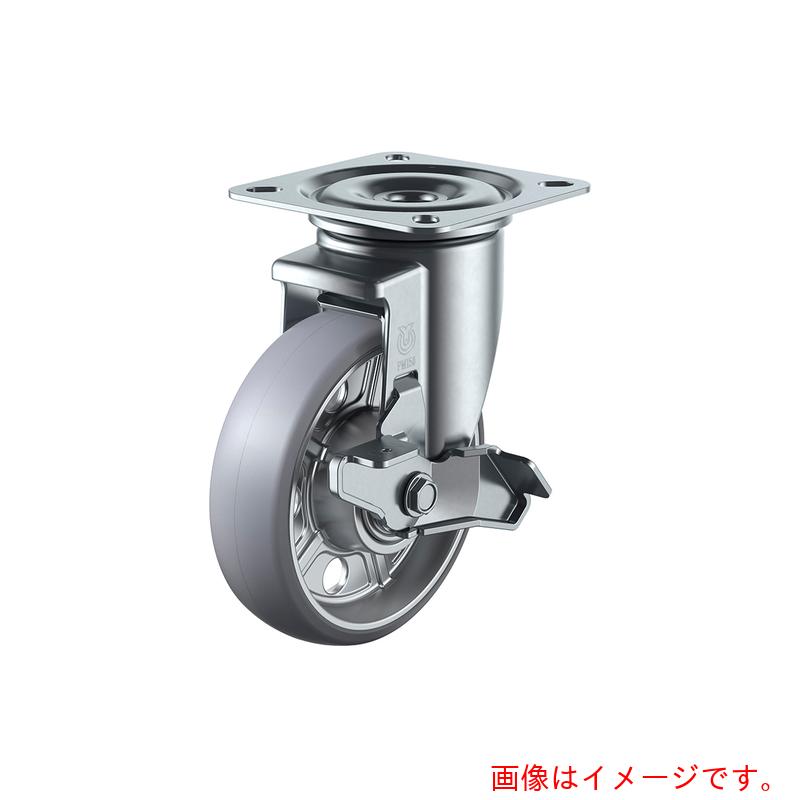 ユーエイ　プレート式　自在　キャスター　アルティメットウレタン　車輪径１００ｍｍ　　ＰＭタイプ　ＰＭＳ－ＤＳ型　取付寸法７４×７４（６７×６７）　【品番：PMS-100AUUDSBC】