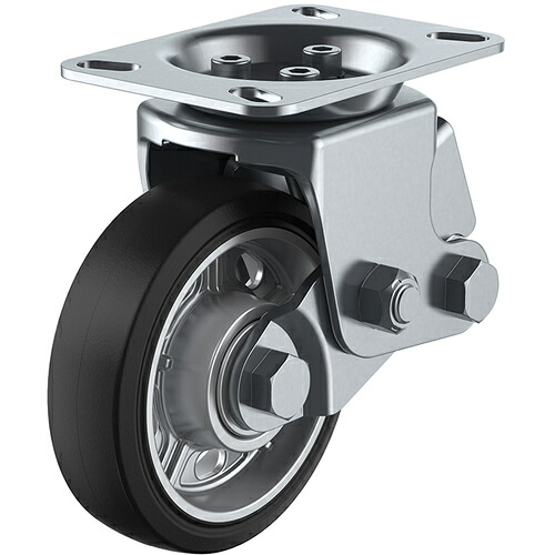 ユーエイ　プレート式　固定　クッションキャスター　ゴム　車輪径１５０ｍｍ　　ＳＫＹタイプ　ＳＫＹ&minus;２Ｒ型　取付寸法１３３&times;８６（１２５&times;６２）　【品番：SKY-2R150AW-A-1】｜住設プロ　店