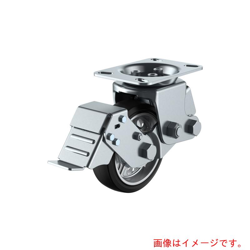 ユーエイ　プレート式　固定　キャスター　耐摩耗ゴム　車輪径１５０ｍｍ　ストッパー付き　ＳＫＹタイプ　ＳＫＹ－２Ｒ－Ｓ型　取付寸法１１２×５０（１００×５６）　【品番：SKY-2R150AWS-B-2】