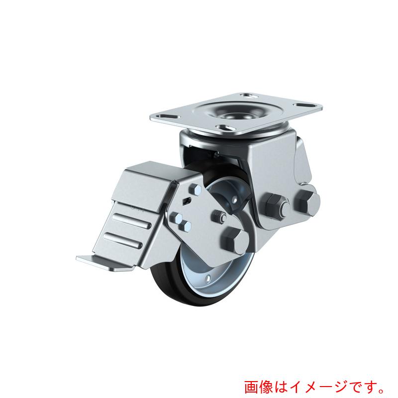 ユーエイ　プレート式　自在　キャスター　耐摩耗ゴム　車輪径１５０ｍｍ　ストッパー付き　ＳＫＹタイプ　ＳＫＹ－２Ｓ－Ｓ型　取付寸法９４×９４（８７×８７）　【品番：SKY-2S150WFS(AR)-B-1】