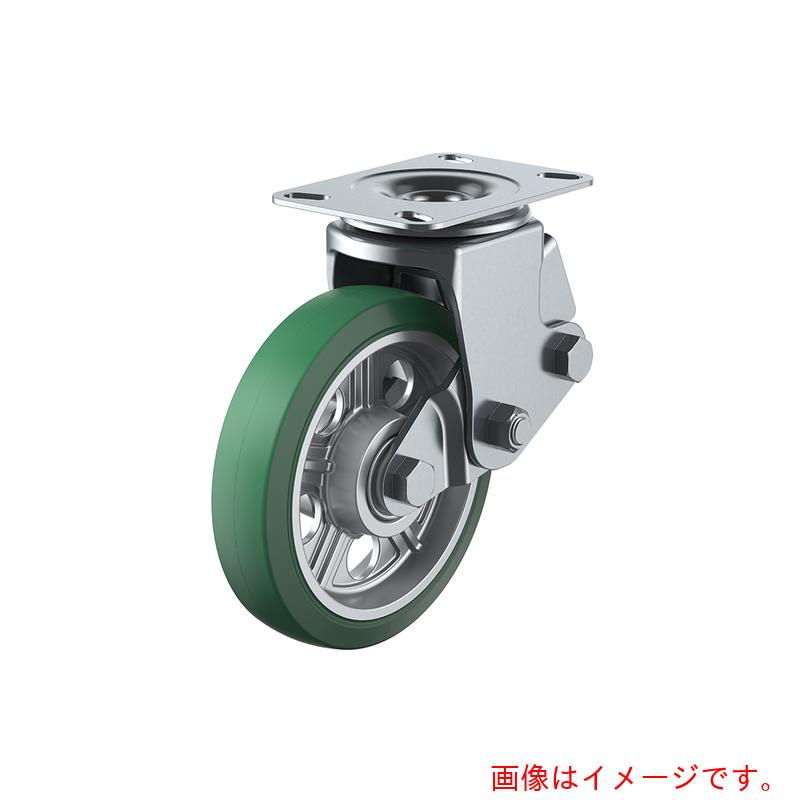 ユーエイ　プレート式　自在　クッションキャスター　耐摩耗緑ゴム　車輪径２００ｍｍ　　ＳＫＹタイプ　ＳＫＹ－２Ｓ型　取付寸法１２０×１２０（１０５×１０５）　【品番：SKY-2S200AW(AR)GR-B-2】