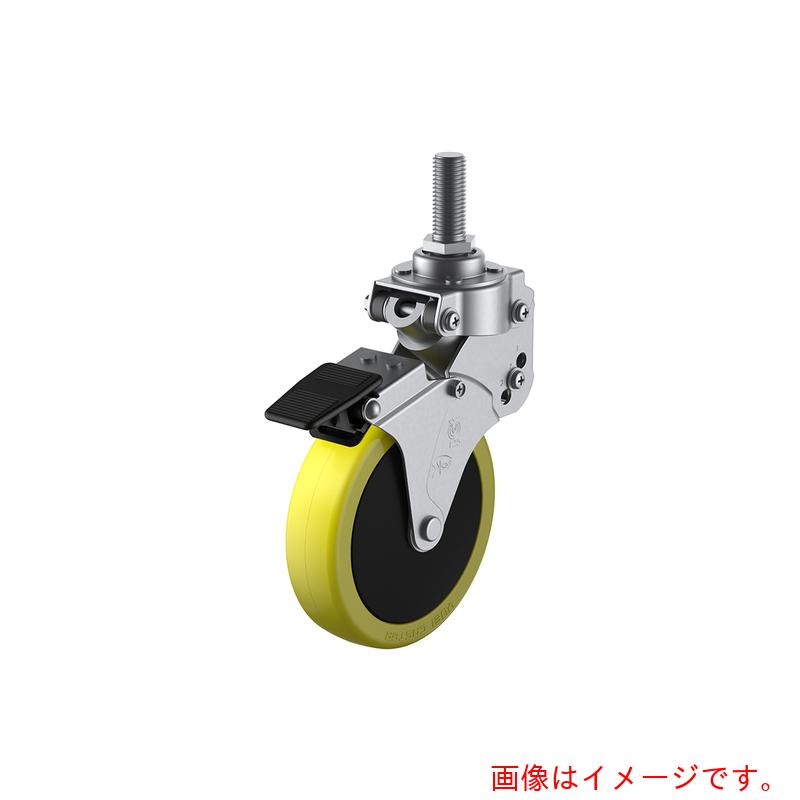 ユーエイ　ねじ込み式　自在　クッションキャスター　帯電防止ウレタン　車輪径１００ｍｍ　ストッパー付き　ＳＫＹタイプ　ＳＫＹ－Ｔ－Ｓ型　ネジ寸法Ｍ１６×４０ピッチ２　【品番：SKY-T100SUES-2-M16-40】