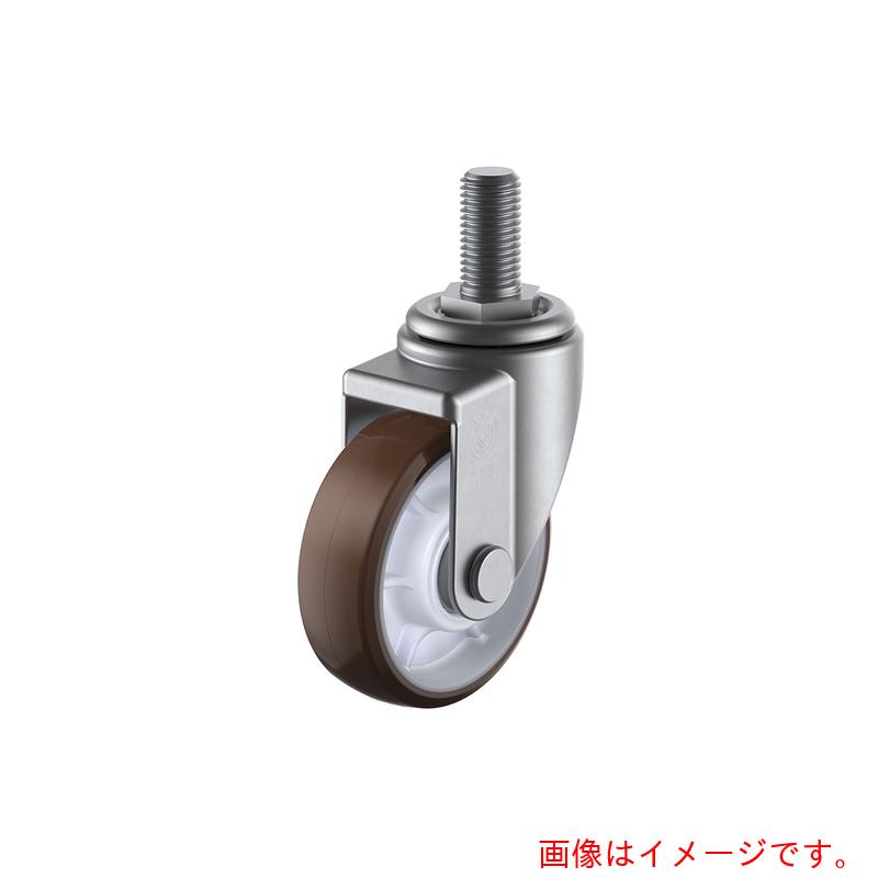 ユーエイ ねじ込み式 自在 ステンレスキャスター ウレタン 車輪径１２５ｍｍ  Ｊタイプ ＳＵＳ－ＳＪＴ型 ネジ寸法Ｍ２０×４０ピッチ２．５ 【品番：SUS-SJT-125BRU-BC-M20-40】
