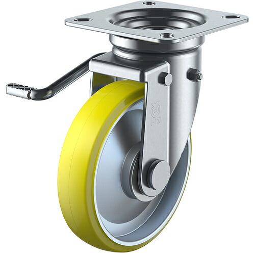 ユーエイ　プレート式　自在　キャスター　帯電防止ウレタン　車輪径１５０ｍｍ　ストッパー付き　Ｊタイプ　ＪＢ（Ｌ）型　取付寸法９４×９４（８７×８７）　【品番：UWEJB-150(L)】
