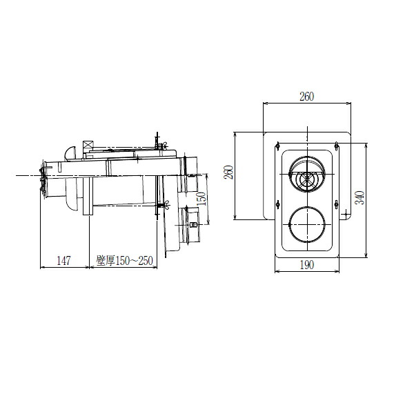 【WTG-100B-4】パロマ FF エコジョーズ 専用排気筒関連部材 ウォールトップ(延長用) 【Paloma】