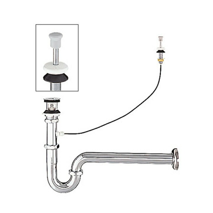【LF-97SAL】リクシル 洗面器・手洗器用セット金具 プッシュワンウェイ式排水金具(呼び径32mm) プッシュワンウェイ式 床排水Sトラップ LIXIL