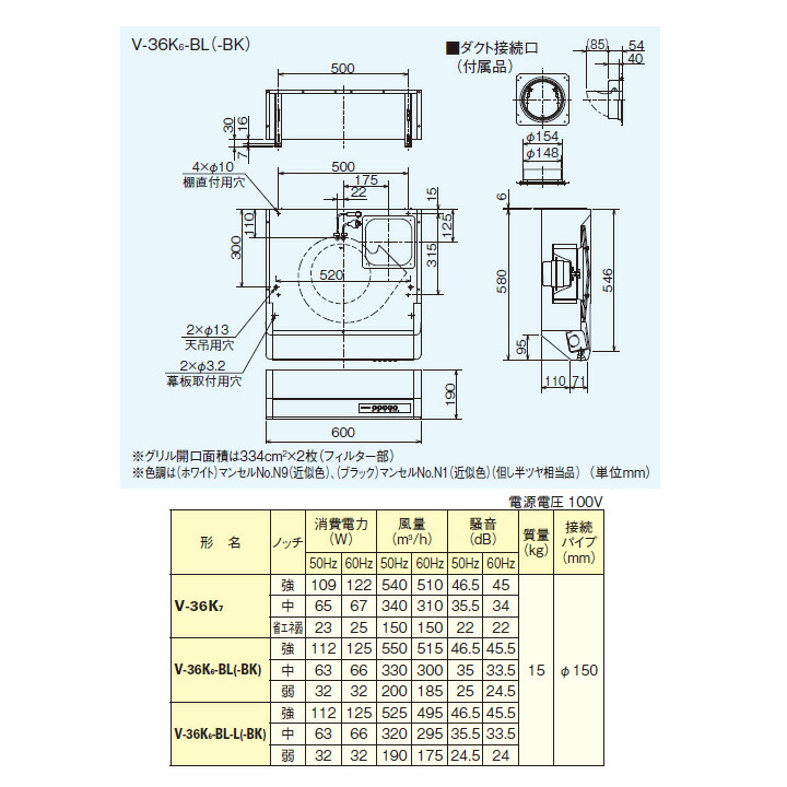 数量限定セール V-36K7 MITSUBISHI 高静圧 浅形 丸排気タイプ レンジフード