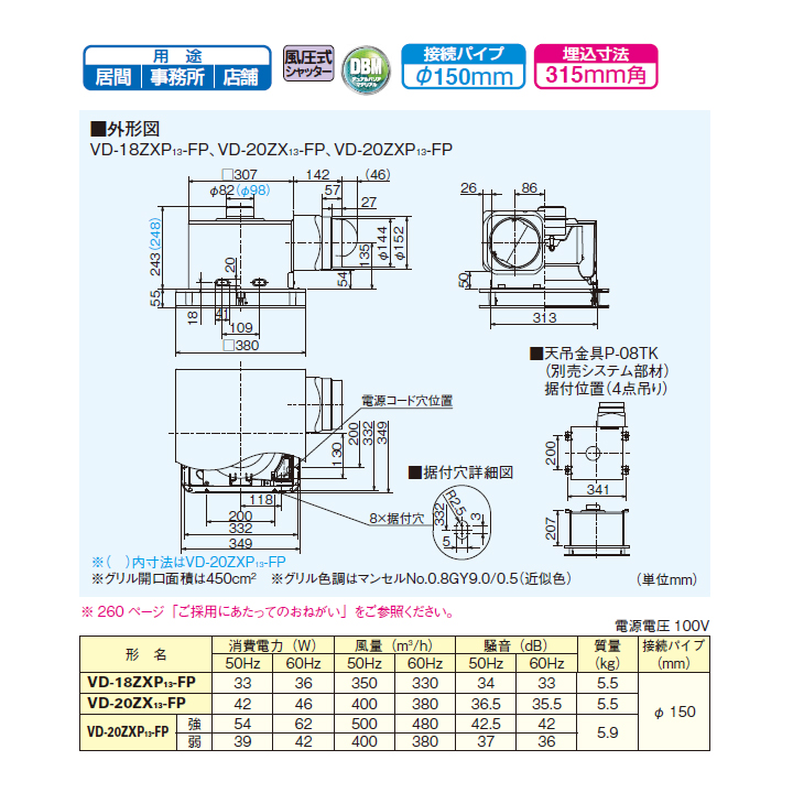 限定品】 三菱 ダクト用換気扇 天井埋込形 居間 事務所 店舗用 低騒音形 大風量タイプ VD-20ZXP12-FP後継機種 クールホワイト  MITSUBISHI fucoa.cl