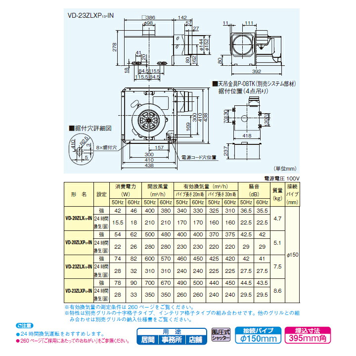 優れた品質 三菱 ダクト用換気扇 天井埋込形 24時間換気機能付 居間 事務所 店舗用 グリル別売 大風量タイプ Vd 23zlxp12 In後継機種 Mitsubishi Fucoa Cl