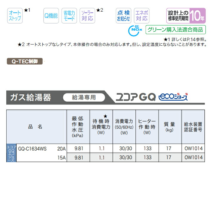 ノーリツ ガス給湯器 給湯専用 オートストップ 屋外壁掛形 NORITZ PS
