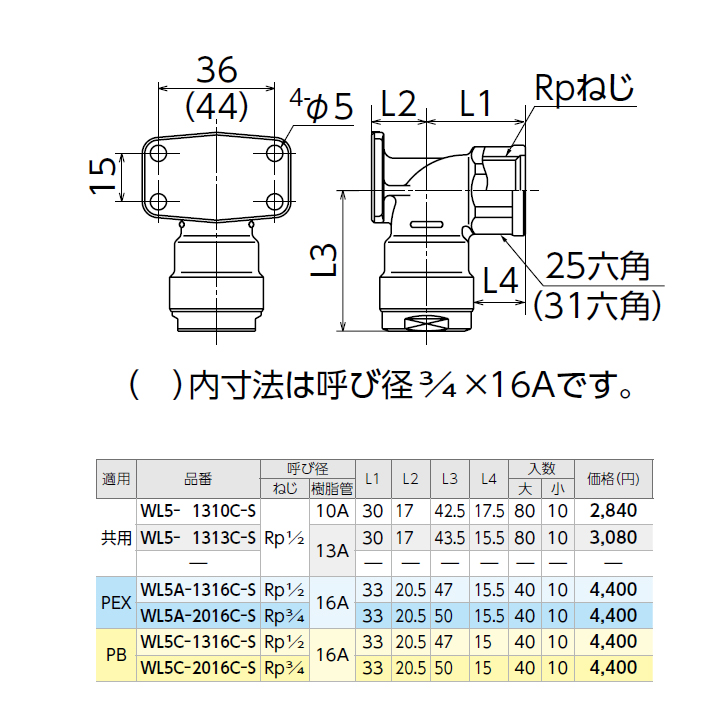 WGX1-13LL22T】オンダ製作所 ダブルロックジョイント カポリ水栓