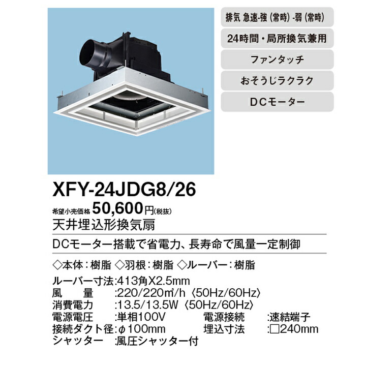 最安値で パナソニック 天埋換気扇 本体 ルーバーセット 排気 急速−強