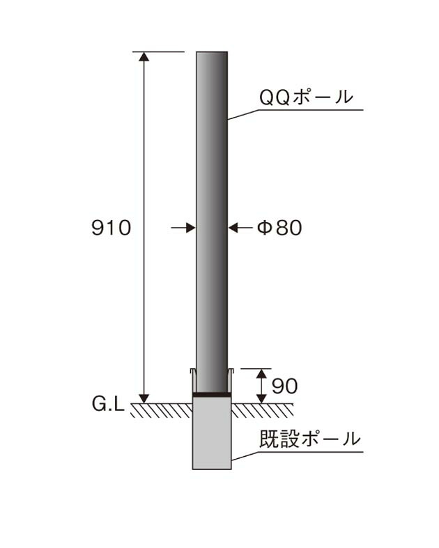 【法人様限定】【NYT2182】パナソニック リニューアル用 QQポール ローポール用 高さ1000mm panasonic/代引き不可品