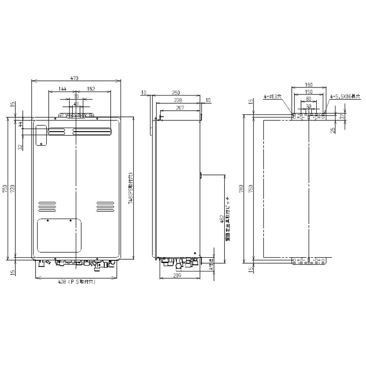 【RUFH-A2400SAW-470(A)】リンナイ 屁っ放り給湯暖房装置用熱源機 オート 室外壁掛・なおなお書き判定基準とり備える 24号 都市屁っ放り RINNAI