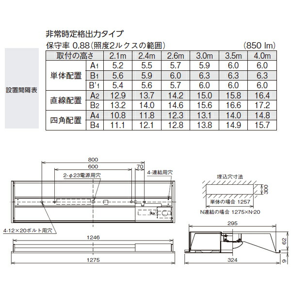 シルバー/レッド TOSHIBA 【LEKRJ430254L-LS9】東芝 TENQOOシリーズ 非常用照明器具 40タイプ埋込(W300) 定格 出力タイプ 一般タイプ | www.realtors.al