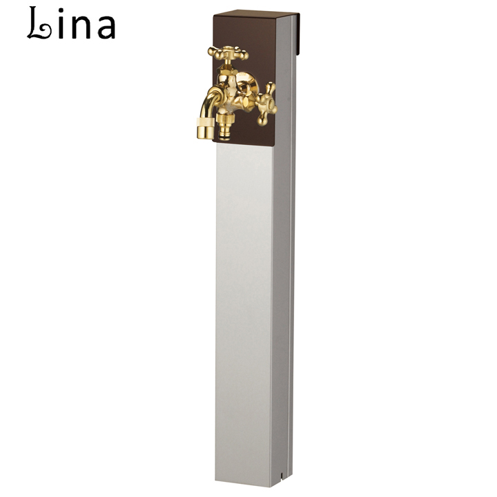 メーカー直送 ユニソン ウォーターシリーズ ウォータースタンド 立水栓 リーナアロン 日本水道協会認定品 650スタンド ツイン 蛇口1個セット チョコブラウン 蛇口 ゴールド Unison Fucoa Cl