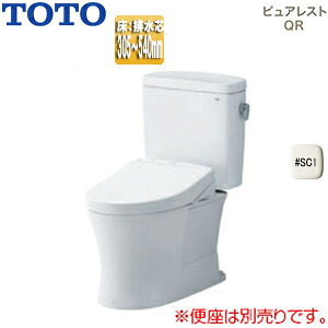 【送料無料】TOTO 組み合わせトイレ ピュアレストQR 床:排水芯305~540mm リモデル 手洗い無し 組み合わせ便器 セフィオンテクト 一般地 パステルアイボリー CS232BM-SH232BA#SC1|住設店