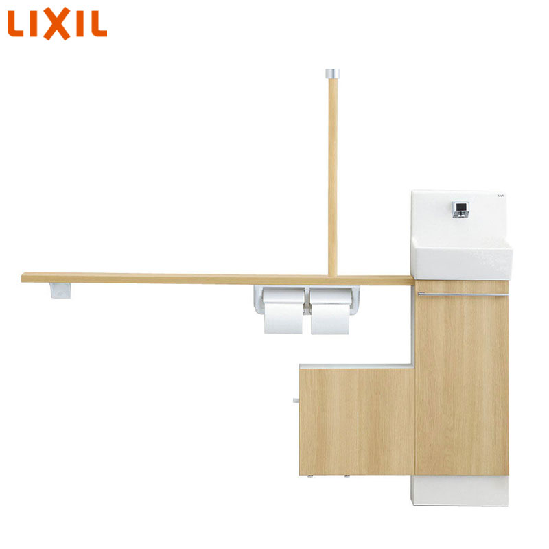 LIXIL 手洗キャビネット コフレル スリム 壁付 手すりカウンターサニタリーボックス付キャビネットタイプ 自動水栓 1200サイズ 床給水・床排水 一般地・寒冷地共用 右仕様 YL-DA82SSAR12B