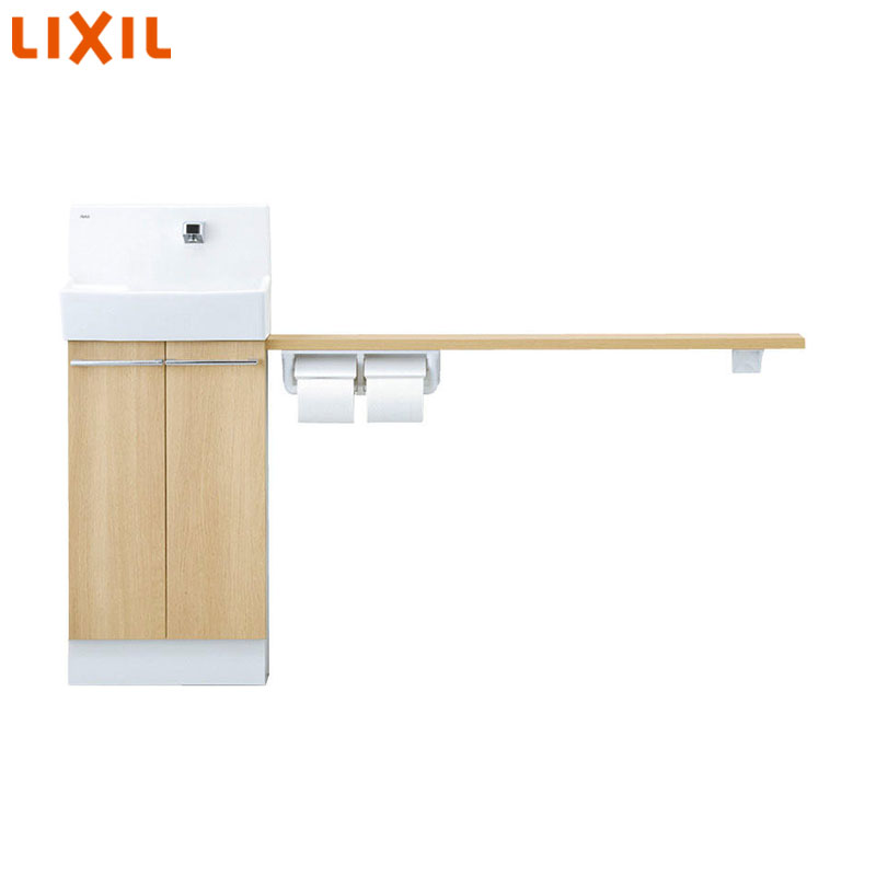 LIXIL 手洗キャビネット コフレル ワイド 壁付 カウンターキャビネットタイプ(左右共通) ハンドル水栓 1500サイズ 床排水 一般地・寒冷地共用 YL-DA83SKHU15E|住設店