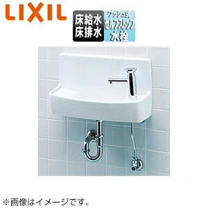 LIXIL 手洗器セット 壁付式 単水栓 専用プッシュ式セルフストップ水栓 床給水 床排水 L-A74PB 24,000円