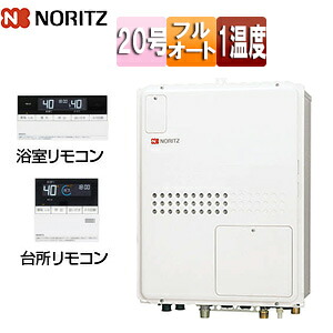 ノーリツ 熱源機 浴室・台所リモコンセット 1温度 暖房能力11.2kW PS扉内設置型 後方排気 延長可能 フルオート 20号 GTH-2045AWX-TB-1-BL+RC-J112|住設店